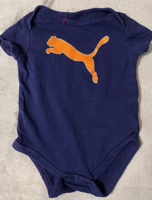 Puma / Blue and Orange Logo Onesie / 3-6 months / Excellent Condition!