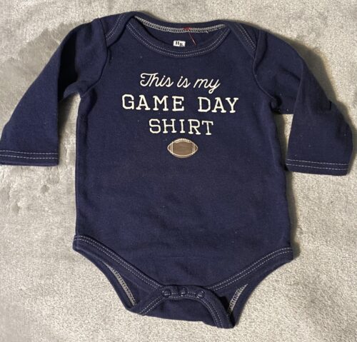 HB Hudson Baby by Macy's / Long Sleeved Onesie / 0-3 months / This Is My Game Day Shirt / Great Condition
