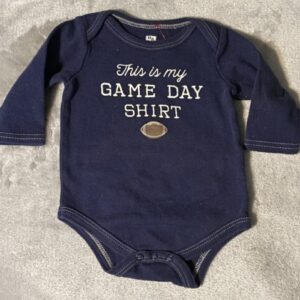 HB Hudson Baby by Macy's / Long Sleeved Onesie / 0-3 months / This Is My Game Day Shirt / Great Condition