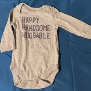 The Children's Place / Long Sleeve Onesie / Gray / Happy Handsome Huggable / 0-3 months / Excellent Condition!