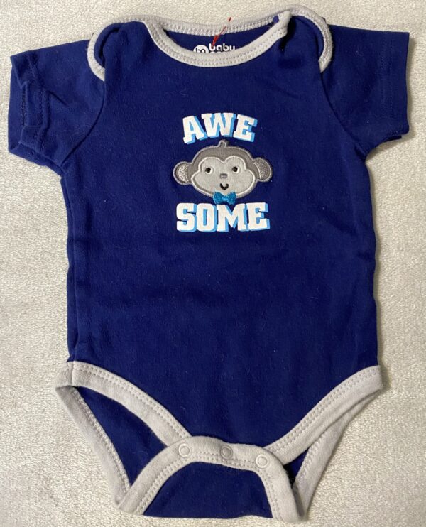 Baby Gear / Blue Monkey Applique Onesie / 6-9 months / Excellent Condition!